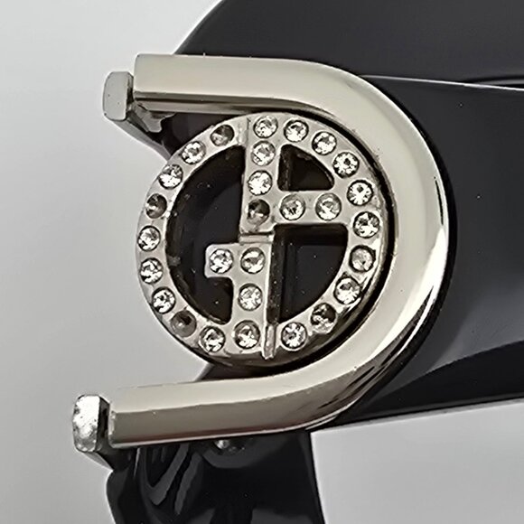 Giorgio Armani GA654/S D28BN Black Rhinestone Sunglasses Frame w Case Italy 57mm